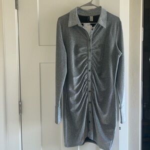 Silver shimmer mini dress